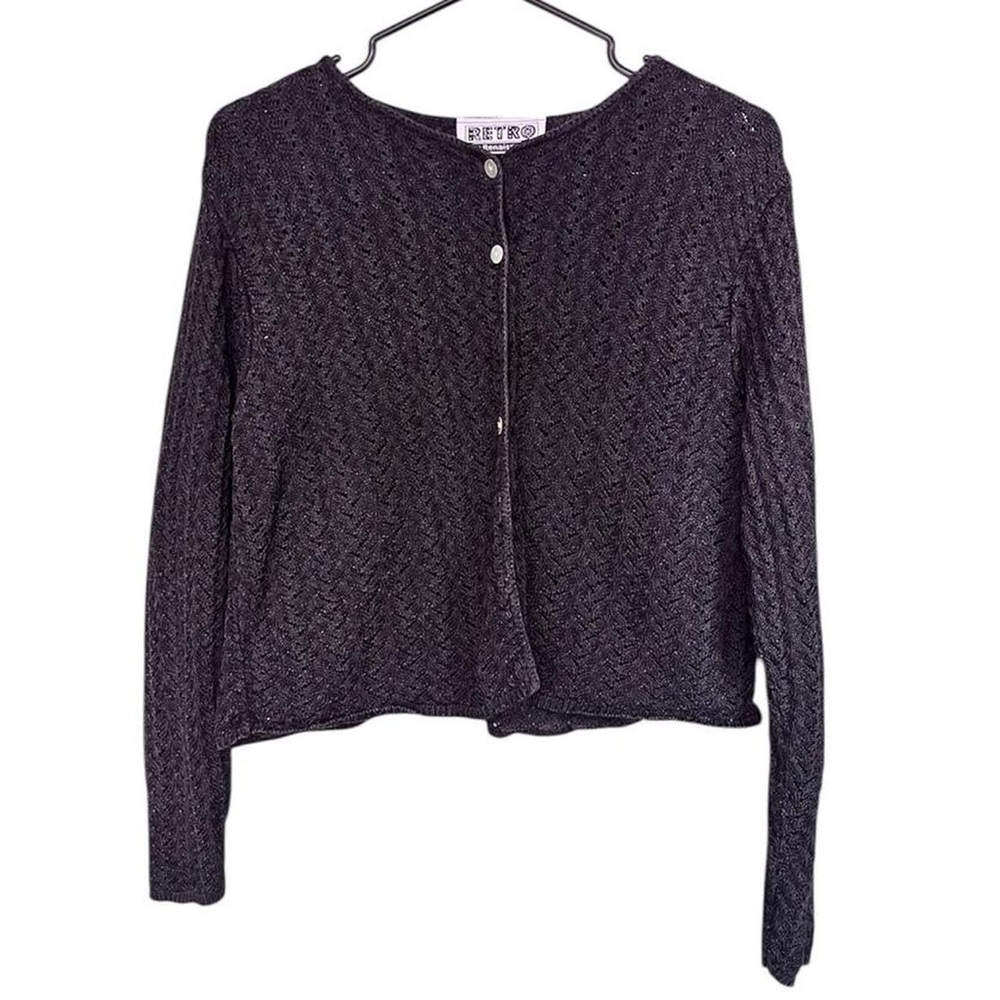 Vintage Black Crocheted Cardigan